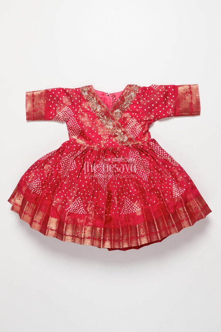 The Nesavu Silk Frock Baby Silk Frock with Jacquard Weave for Traditional Celebrations Nesavu Nesavu baby silk frock jacquard weave weddings cultural celebrations
