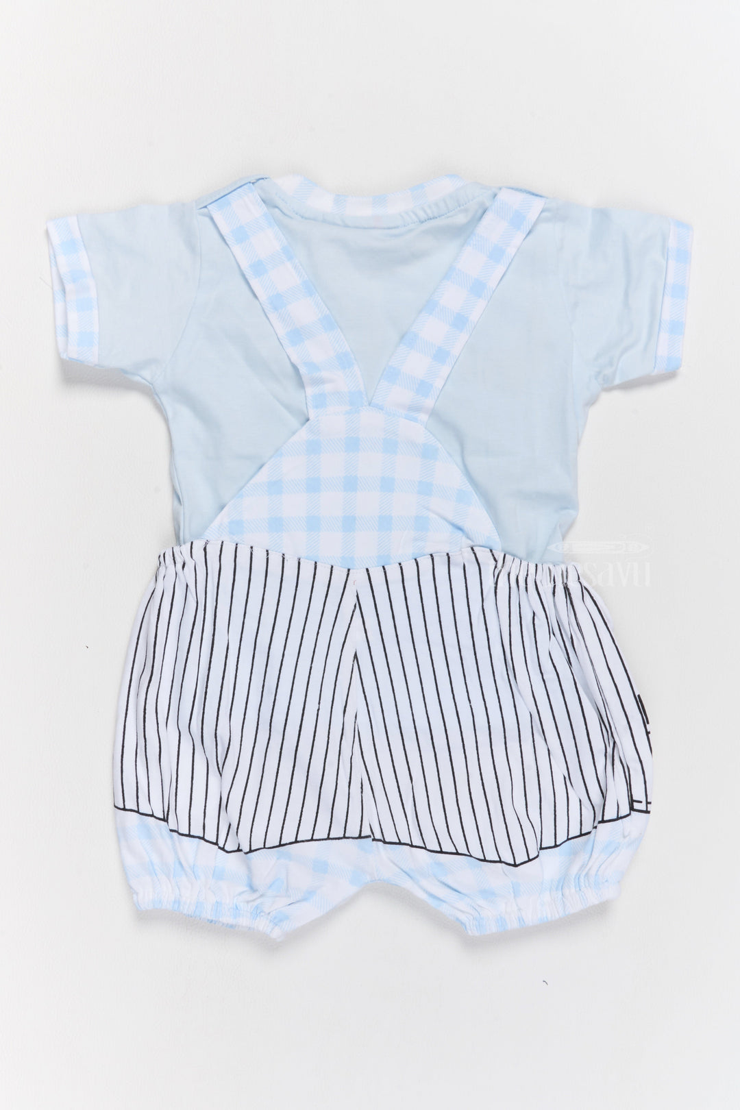 The Nesavu Baby Casual Sets Baby Winter Clothes Blue Cotton Romper with Striped Suspenders and Cartoon Design Nesavu Baby Winter Clothes Blue Cotton Romper Striped Suspenders Cartoon Print | The Nesavu