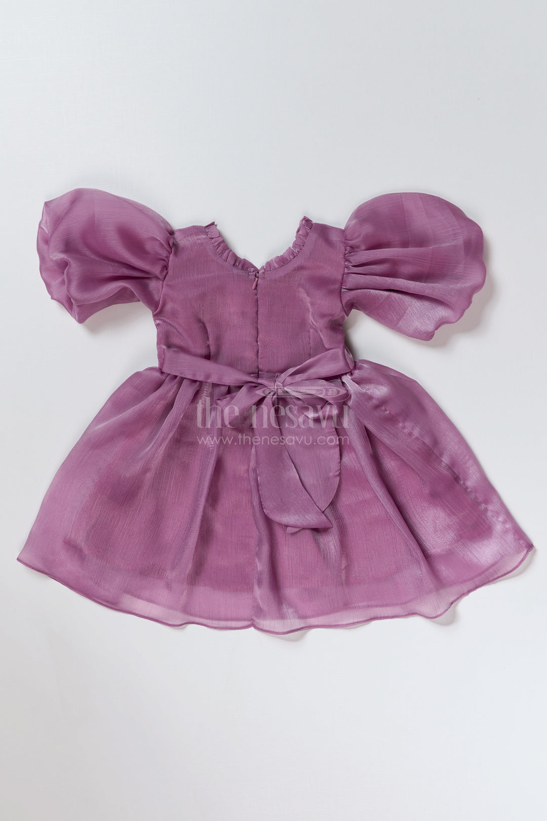 The Nesavu Girls Fancy Party Frock Beautiful Party Frock Design for Girls in Glaze Organza with Puffy Sleeves and Embroidery Nesavu 16 (1Y) / Purple PF186DB-16 Beautiful Party Frock Design Girls Glaze Organza Puffy Sleeves Embroidery | The Nesavu