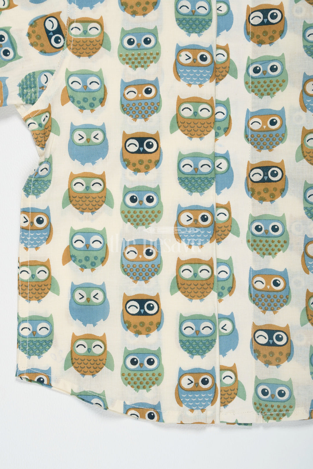 The Nesavu Boys Cotton Shirt Beige Boys Cotton Shirt with Owl Print Half Sleeves Trendy Design Comfortable Fit Nesavu Trendy Owl Print Boys Cotton Shirt Beige Nesavu Comfortable Short Sleeve Casual Wear