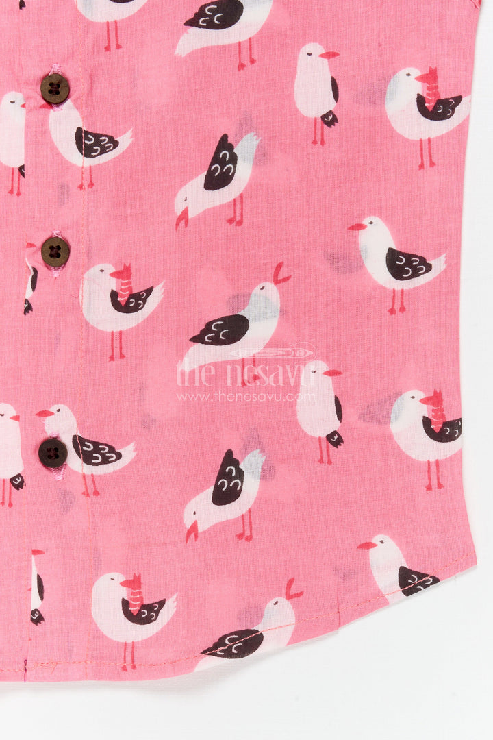 The Nesavu Baby Jablas Bird Print Baby Jabla for Playful Summer Comfort Nesavu 10 (NB) / Pink / Cotton IF045A-10 Nesavu baby jabla in breathable cotton with bird digital print – great for summer play and daily wear