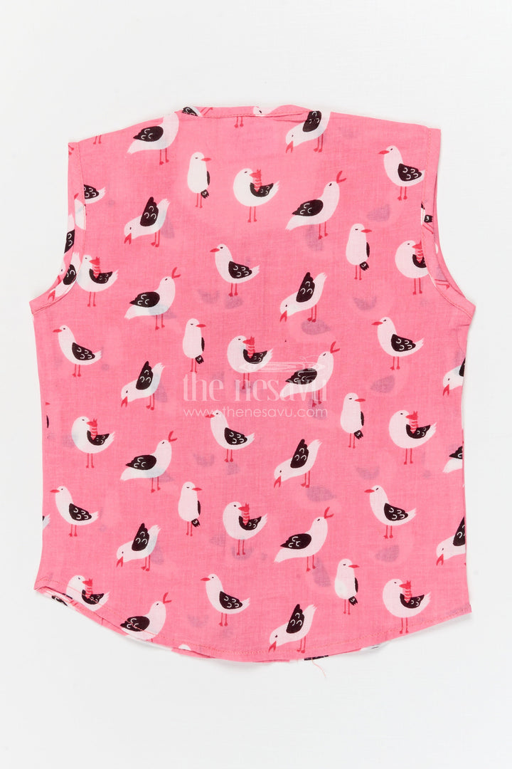The Nesavu Baby Jablas Bird Print Baby Jabla for Playful Summer Comfort Nesavu 10 (NB) / Pink / Cotton IF045A-10 Nesavu baby jabla in breathable cotton with bird digital print – great for summer play and daily wear