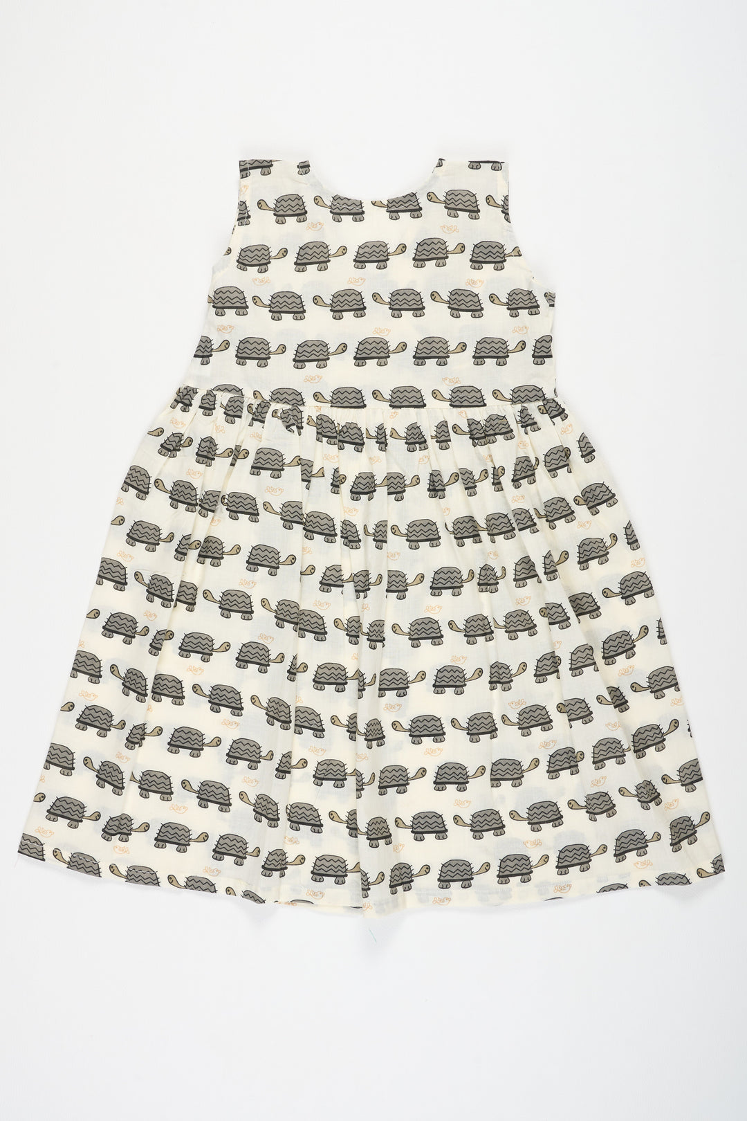 The Nesavu Baby Cotton Frocks Black and White Cotton Baby Frock with Tortoise Print Simple and Stylish Everyday Wear Nesavu Nesavu Black White Cotton Baby Frock Tortoise Print Stylish Comfortable Everyday Outfit