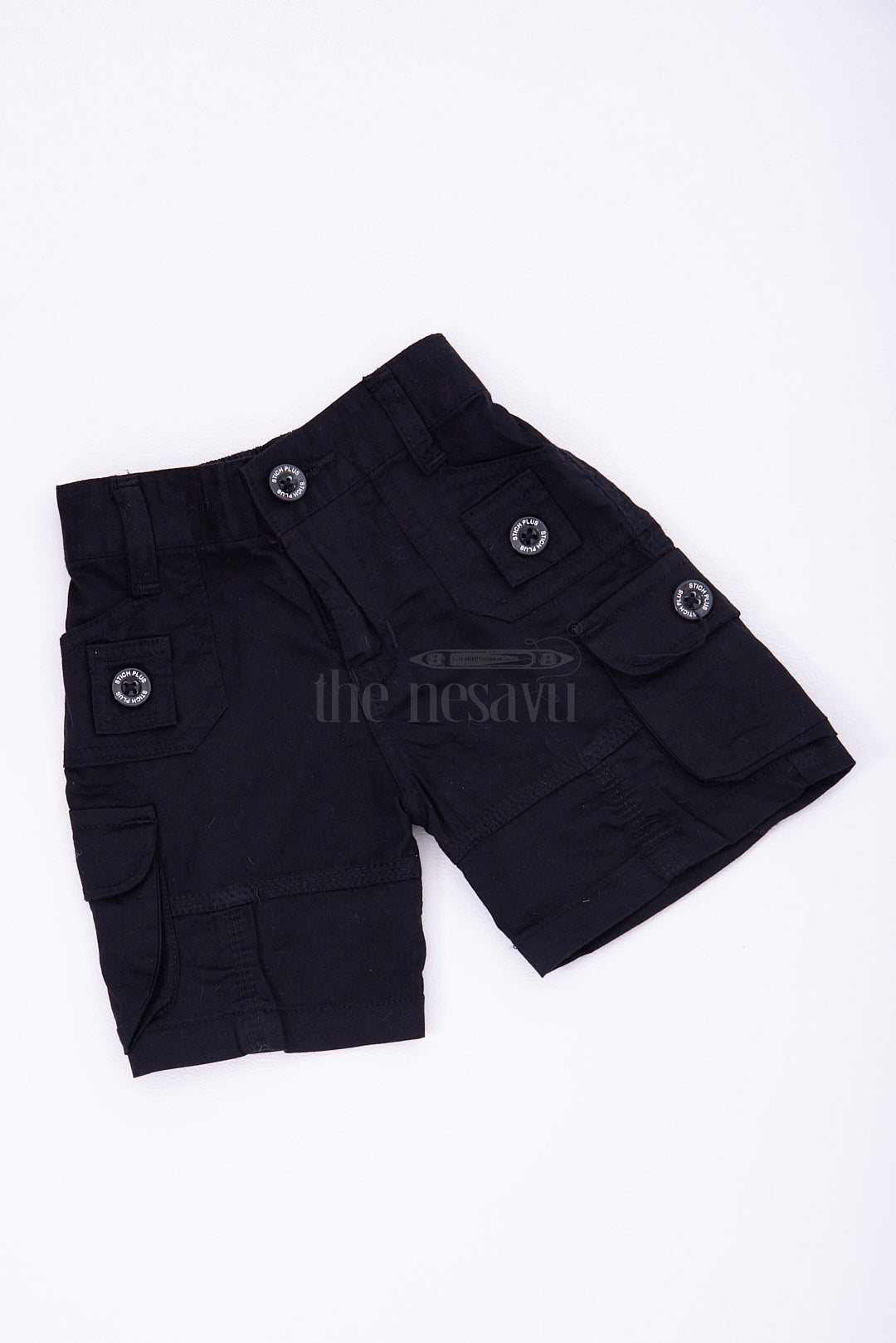 The Nesavu Boys Shorts Black Cotton Boys Dress Shorts Nesavu Black Cotton Boys Dress Shorts with Elastic Waist