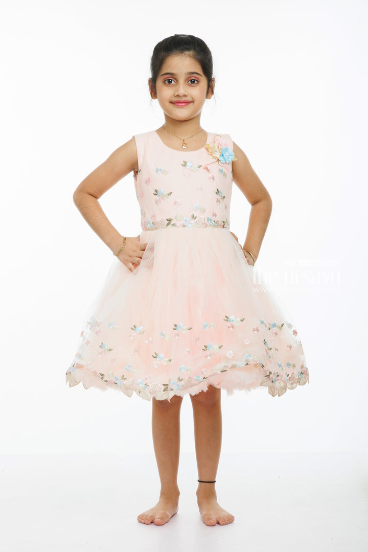 The Nesavu Girls Tutu Frock Blooming Elegance Velvet-Trimmed Tutu Frock: A Dazzling Affair for Girls Nesavu 16 (1Y) / Pink / Plain Net PF183A-16 Shop Velvet Floral Girls Tutu Party Dress | Elegant Evening Gowns for Children | The Nesavu