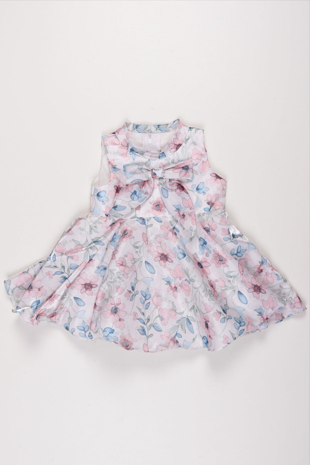 The Nesavu Girls Fancy Frock Blossom Whisper Casual Frock: Cream Floral Print Dress for Girls Nesavu 16 (1Y) / Orange GFC1187B-16 Girls Cream Floral Casual Dress | Sleeveless Playdate Frock | Comfortable Everyday Wear | The Nesavu