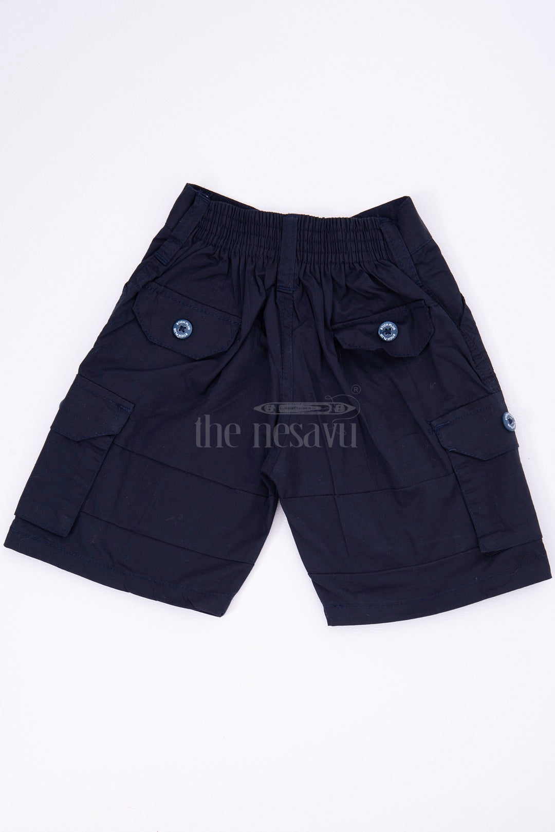 The Nesavu Boys Shorts Blue Boys Cargo Shorts for Matching Outfits Nesavu The Nesavu Blue Boys Cargo Shorts - Easy Fit with Elastic Waist