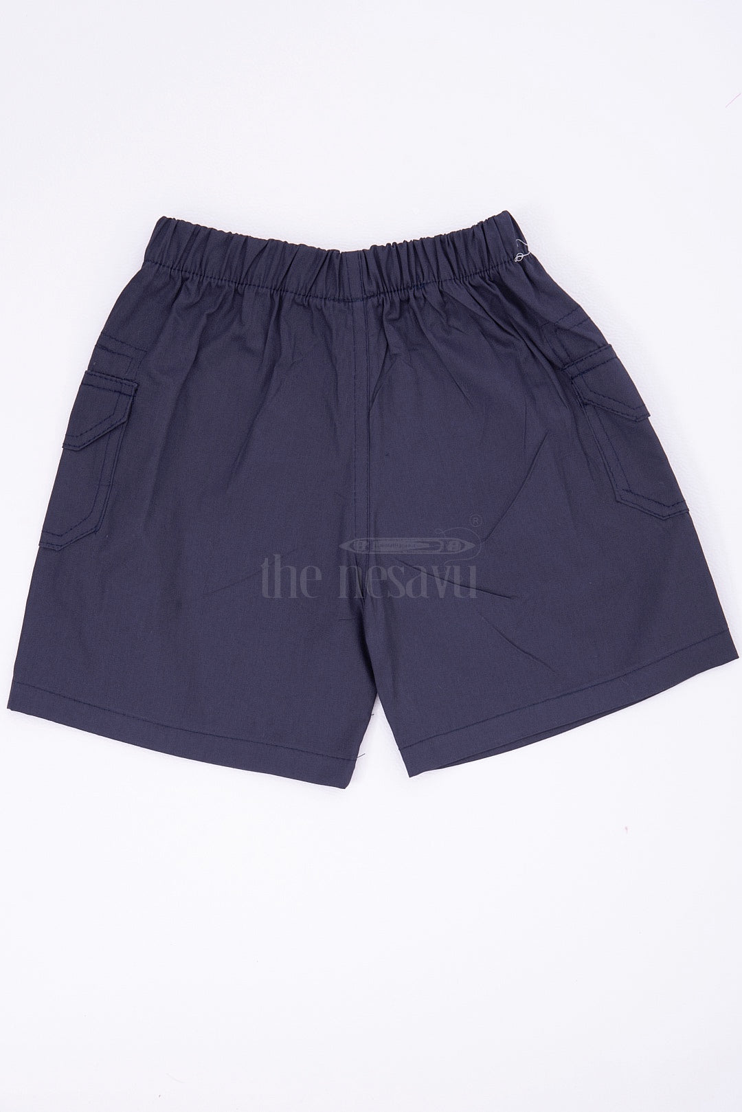 The Nesavu Boys Shorts Blue Boys Cotton Shorts for Matching Outfits Nesavu The Nesavu Blue Boys Cotton Shorts - Elastic Waist & Casual Style