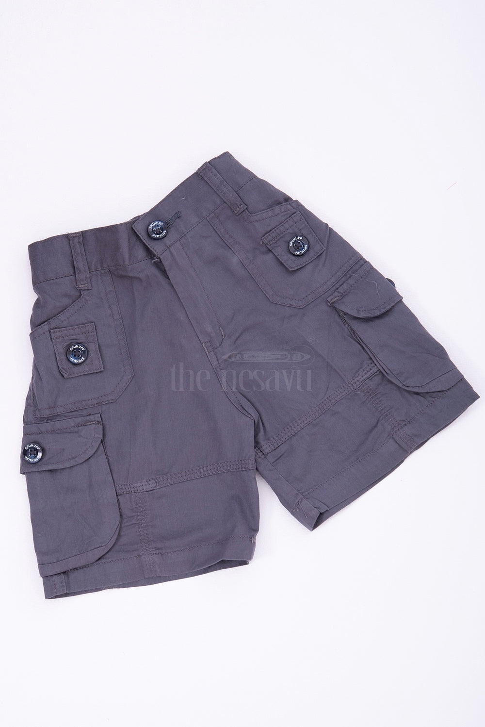 The Nesavu Boys Shorts Blue Cargo Cotton Boys Bermuda Shorts Nesavu Blue Cargo Cotton Boys Bermuda Shorts with Elastic Waist