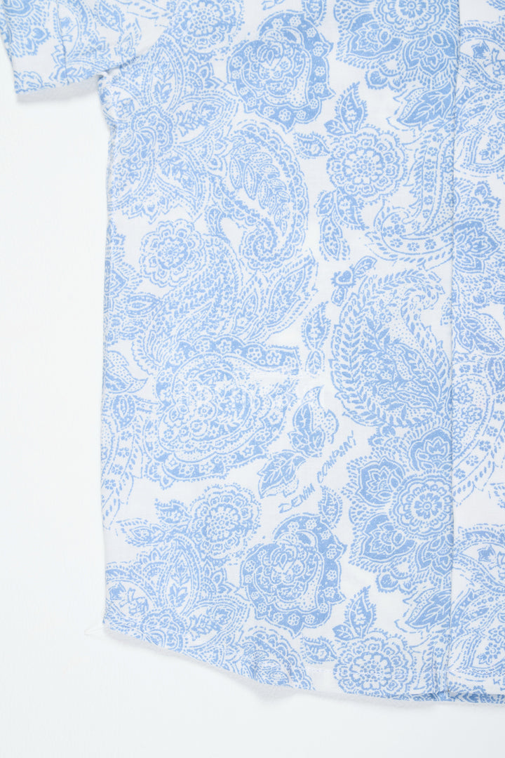 The Nesavu Boys Cotton Shirt Blue Paisley Print Boys Cotton Shirt Half Sleeves Comfortable for Family Gatherings Nesavu Blue Paisley Print Boys Cotton Shirt Nesavu Elegant Half Sleeves Casual Wear Family Gatherings