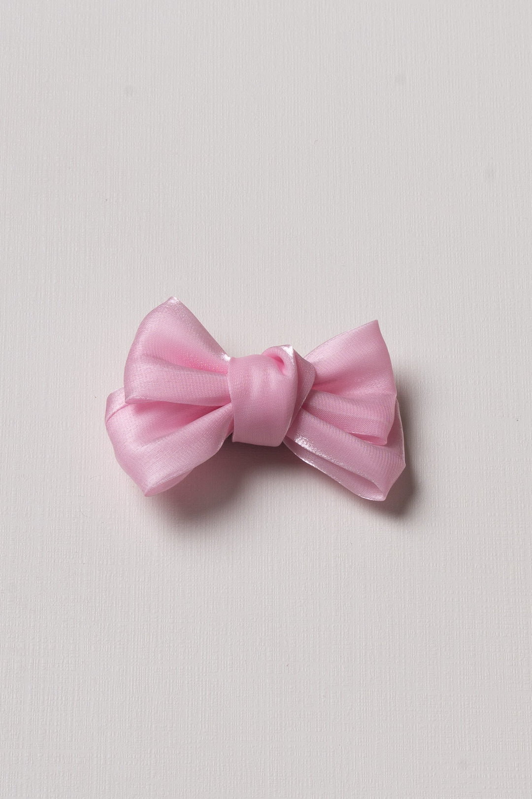 The Nesavu Hair Clip Blush Charm: Sweet Pink Satin Bow Clip Nesavu Pink JHCL77E Charming Pink Satin Bow Hair Clip for Girls | Sweet and Stylish Accessory | The Nesavu