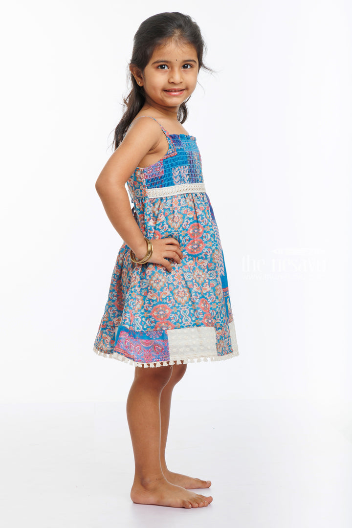 The Nesavu Baby Cotton Frocks Bohemian Chic Girls Patchwork Dress with Intricate Prints Nesavu Girls Boho Patchwork Dress  Vivid Patterns  Fringe Details a Stylish Summer  The Nesavu