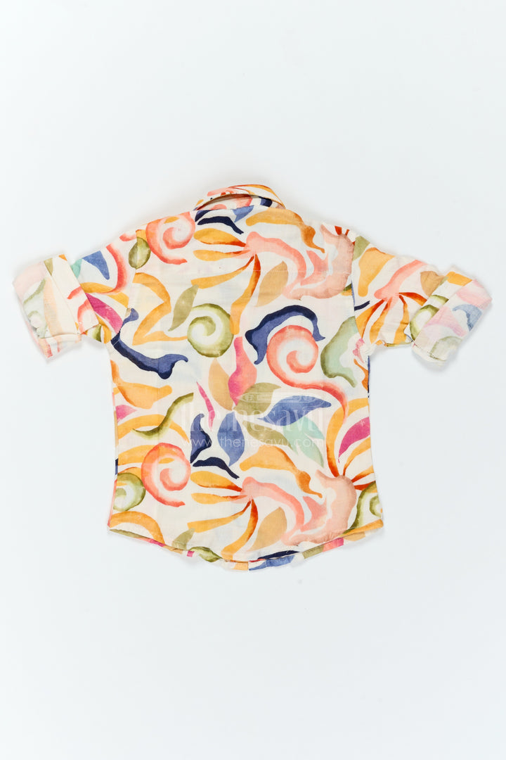 The Nesavu Boys Cotton Shirt Boys Abstract Print Muslin Shirt for Holidays Birthdays and Creative Casual Wear Nesavu Nesavu Boys Abstract Print Muslin Shirt For Holidays Birthdays Family Lunches And Creative Casual Outings