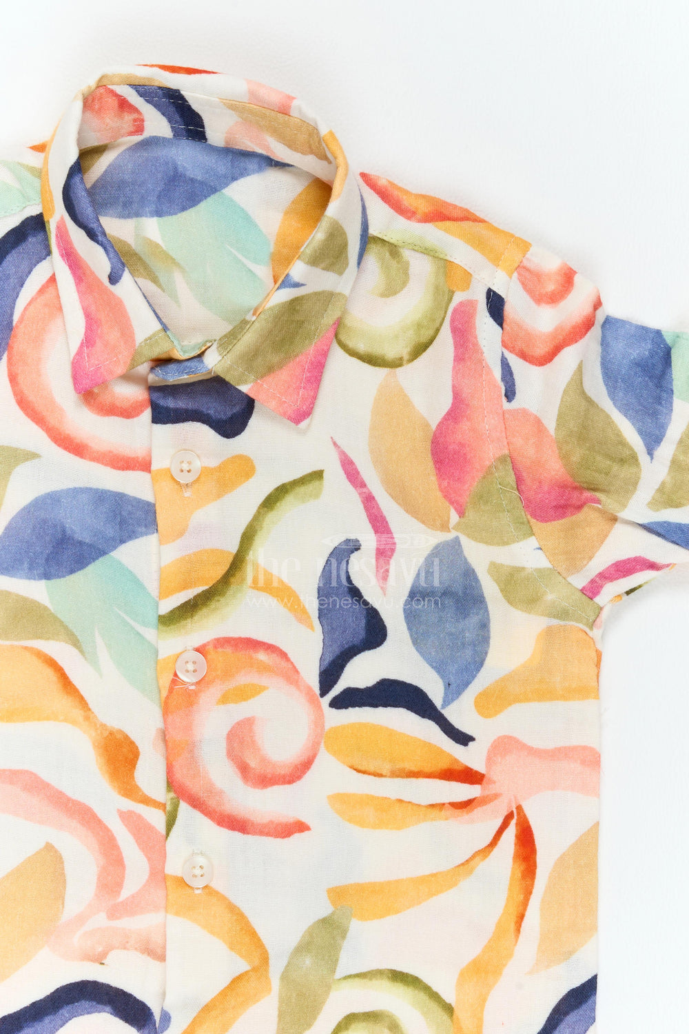 The Nesavu Boys Cotton Shirt Boys Abstract Print Muslin Shirt for Holidays Birthdays and Creative Casual Wear Nesavu Nesavu Boys Abstract Print Muslin Shirt For Holidays Birthdays Family Lunches And Creative Casual Outings
