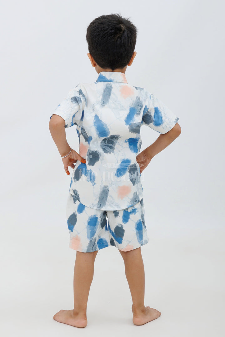 The Nesavu Boys Casual Set Boys' Abstract Print Tie-Dye Casual Set Nesavu Boys' Abstract Print Tie-Dye Casual Set - Two-Piece Outfit