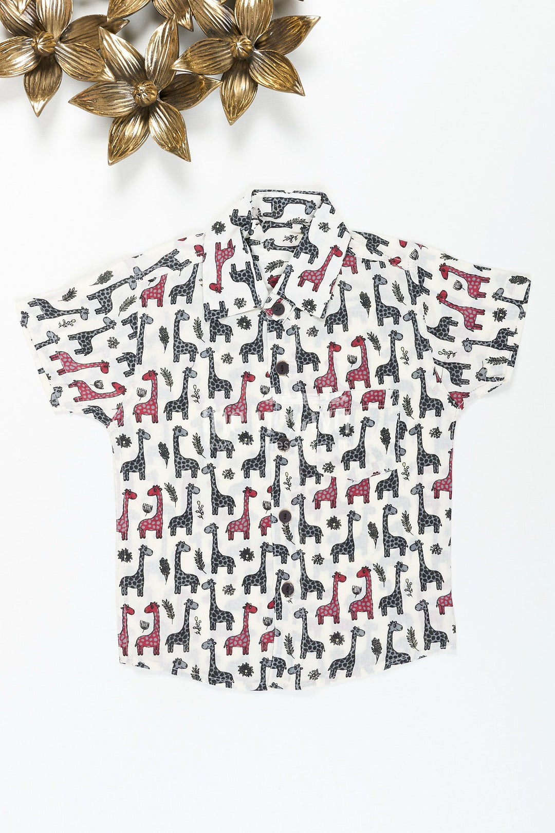 The Nesavu Boys Cotton Shirt Boys animal print cotton shirt for birthdays and zoo trips Nesavu 20 (3Y) / Multicolor BS323A-20 Nesavu boys cotton shirt multicolor animal print  ideal birthday fun outdoor adventures