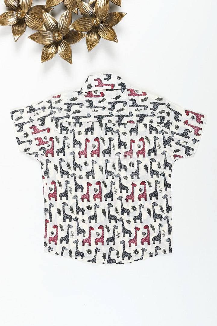 The Nesavu Boys Cotton Shirt Boys animal print cotton shirt for birthdays and zoo trips Nesavu Nesavu boys cotton shirt multicolor animal print  ideal birthday fun outdoor adventures