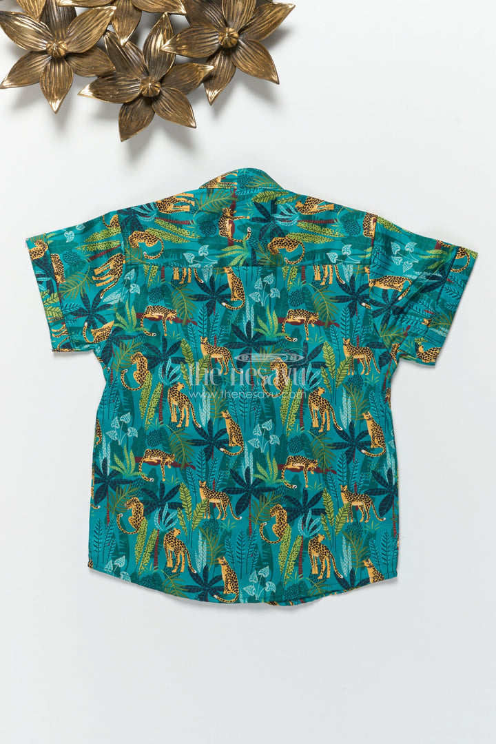 The Nesavu Boys Cotton Shirt Boys Animal Print Shirt for Zoo Trips and Everyday Play Nesavu Nesavu boys animal print shirt playdates zoo trips everyday dressing