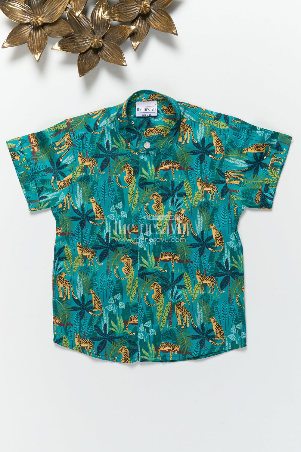 The Nesavu Boys Cotton Shirt Boys Animal Print Shirt for Zoo Trips and Everyday Play Nesavu Nesavu boys animal print shirt playdates zoo trips everyday dressing