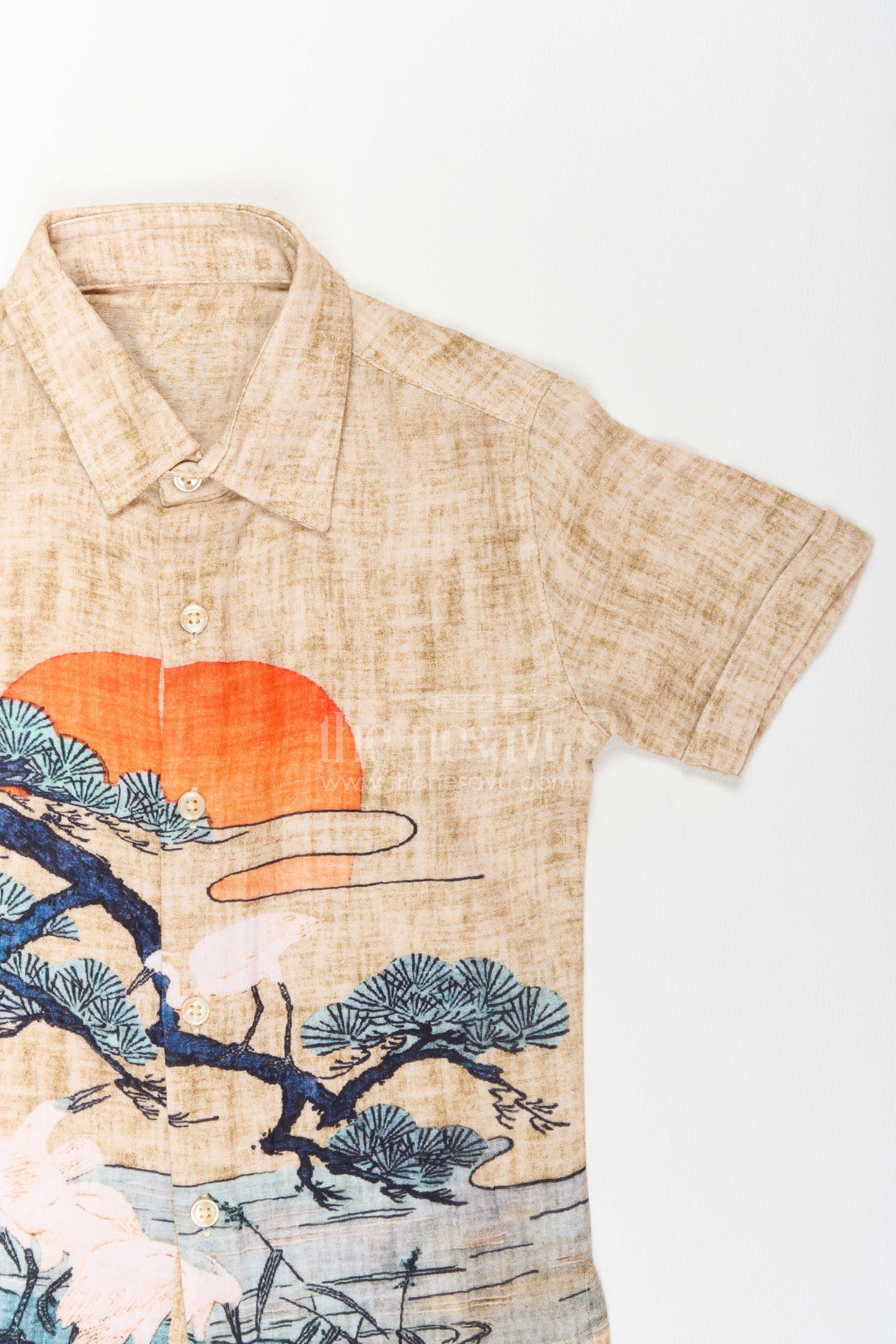 The Nesavu Boys Cotton Shirt Boys Artistic Print Muslin Shirt for Vacations Parties and Family Outings Nesavu Nesavu Boys Artistic Print Muslin Shirt For Vacations Parties Family Outings And Smart Casual Occasions