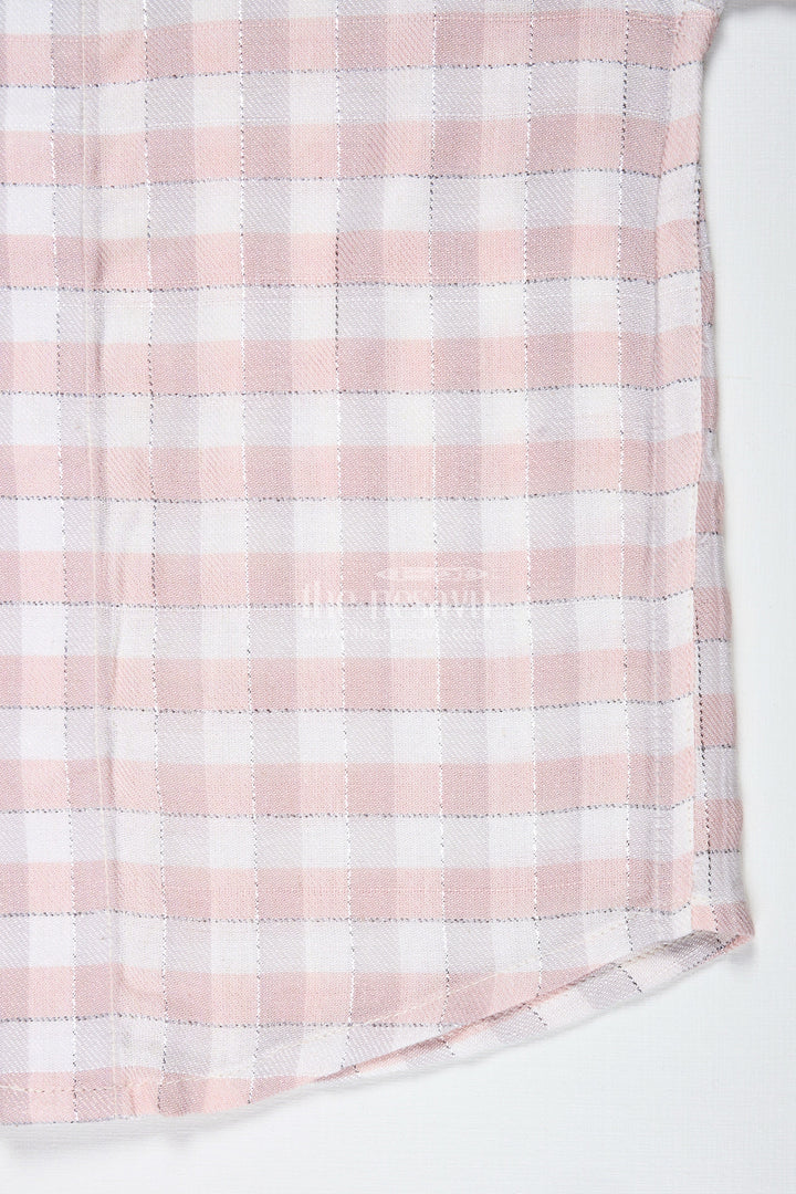 The Nesavu Boys Cotton Shirt Boys Beige Checkered Shirt in Cotton Blend for Everyday Comfort and Style Nesavu Nesavu Boys Cotton Blend Check Shirt Everyday Wear School Family Time Casual Outings