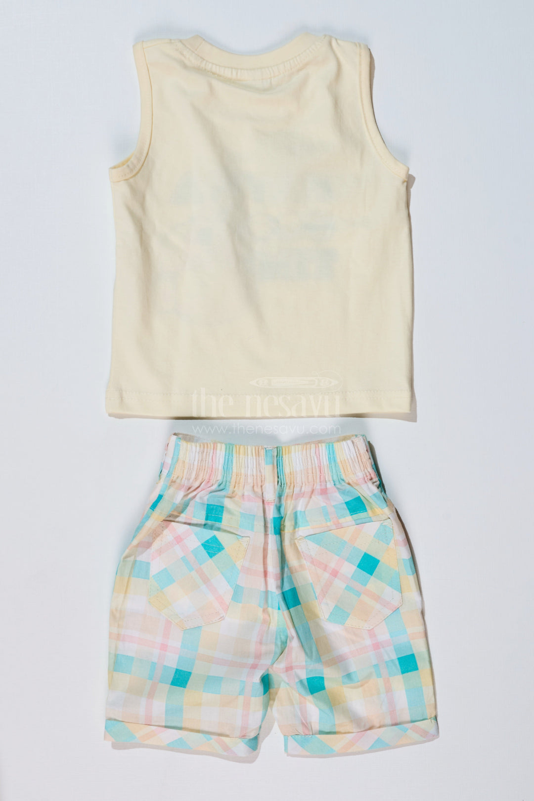 The Nesavu Boys Casual Set Boys Best Smart Casual Shirts with Checked Shorts and Graphic Printed T-Shirt Nesavu Boys Best Smart Casual Shirts Checked Shorts Printed T-Shirt Summer Wear | The Nesavu