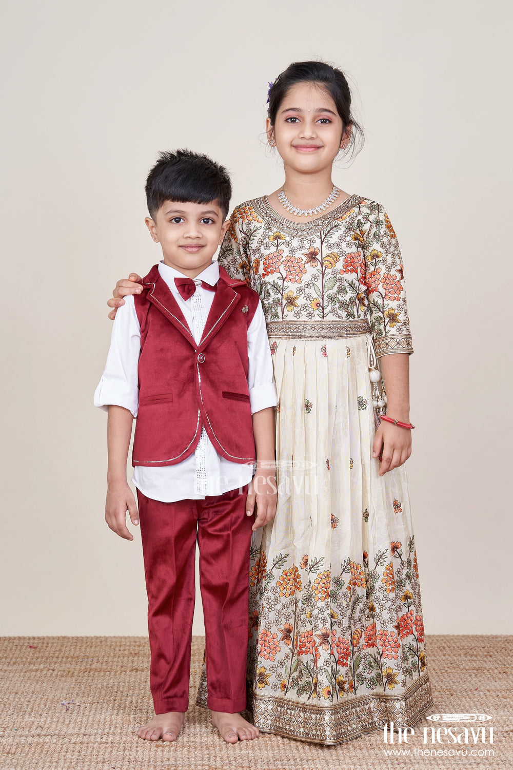 The Nesavu Boys Casual Set Boys Birthday Outfit with Waistcoat and Bowtie for Festive Occasions Nesavu Nesavu boys birthday outfit smart waistcoat bowtie festive occasions