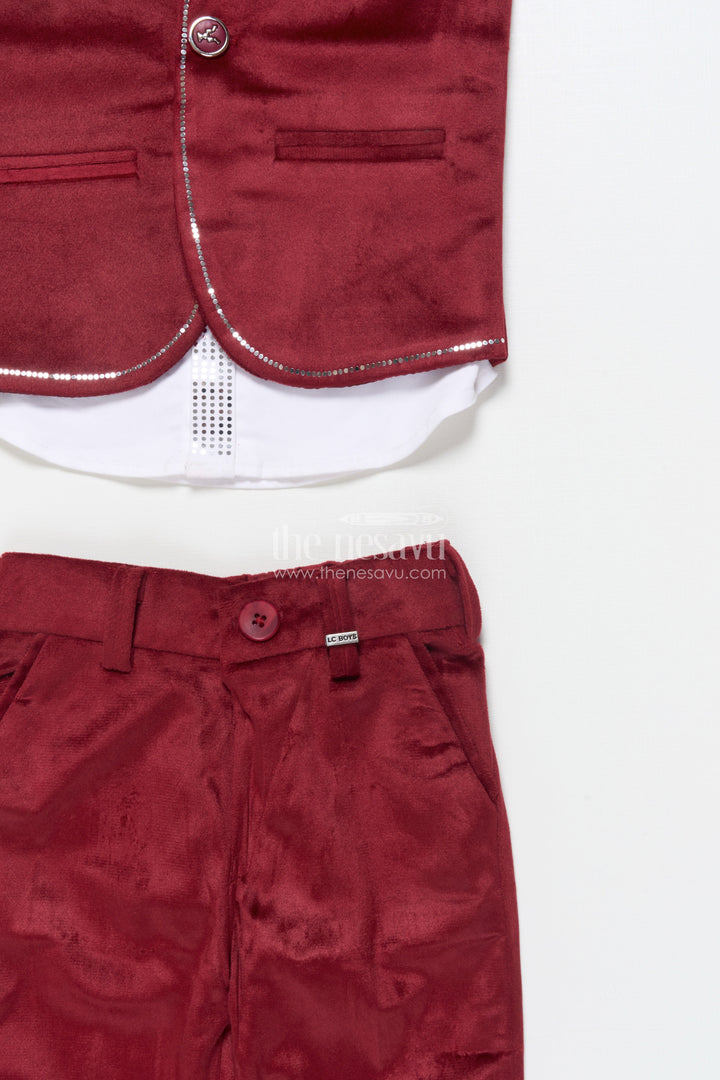 The Nesavu Boys Casual Set Boys Birthday Outfit with Waistcoat and Bowtie for Festive Occasions Nesavu Nesavu boys birthday outfit smart waistcoat bowtie festive occasions