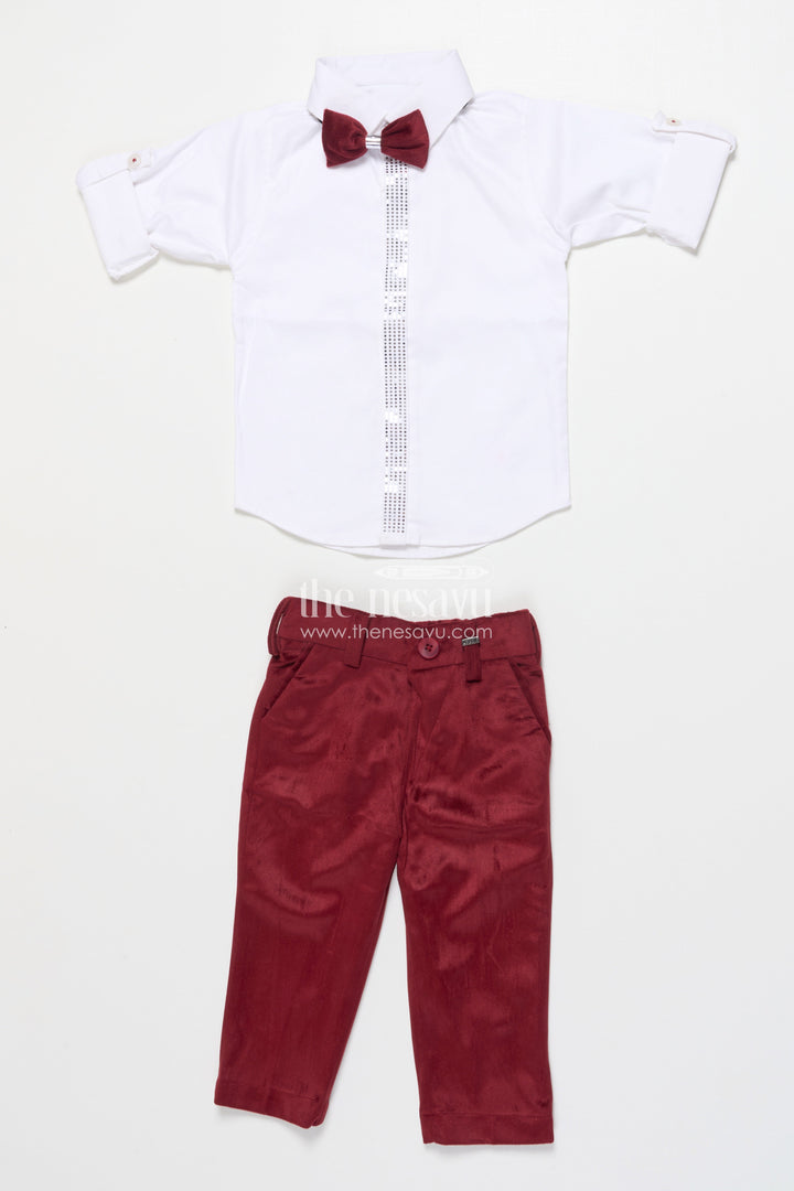 The Nesavu Boys Casual Set Boys Birthday Outfit with Waistcoat and Bowtie for Festive Occasions Nesavu Nesavu boys birthday outfit smart waistcoat bowtie festive occasions