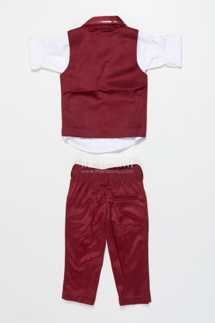 The Nesavu Boys Casual Set Boys Birthday Outfit with Waistcoat and Bowtie for Festive Occasions Nesavu Nesavu boys birthday outfit smart waistcoat bowtie festive occasions
