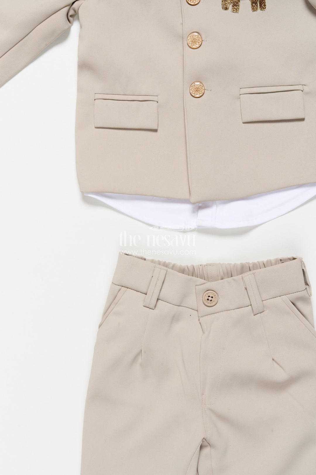 The Nesavu Boys Blazer Set Boys Blazer Set for Weddings and Formal Family Functions Nesavu Nesavu boys formal blazer set statement jacket weddings special occasions