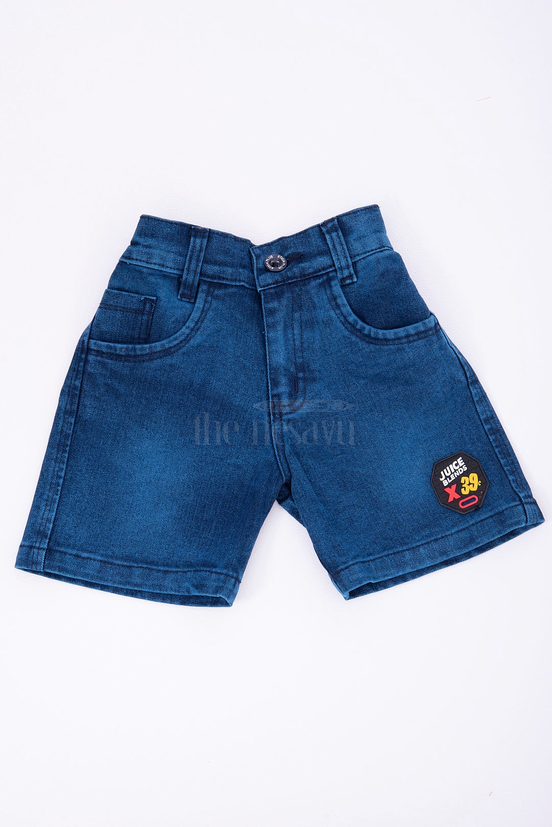 The Nesavu Boys Shorts Boys Blue Denim Shorts with Elastic Waistband Nesavu 16 (1Y) / Blue BWS011B-16 The Nesavu Boys Blue Denim Shorts with Elastic Waist