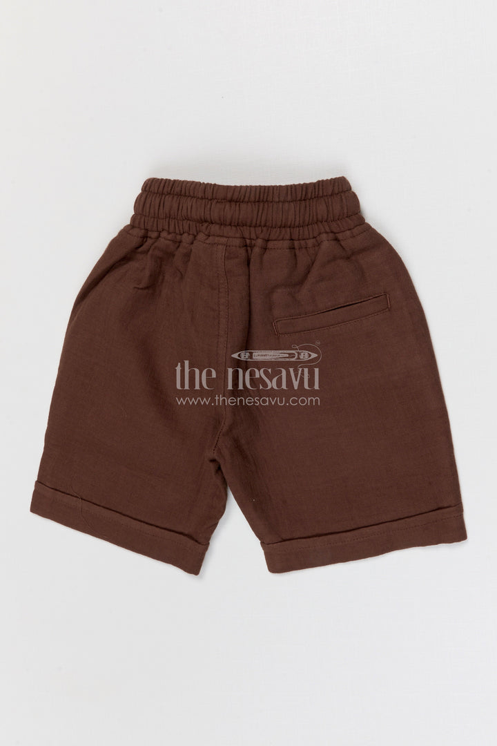 The Nesavu Boys Shorts Boys Breathable Muslin Cotton Shorts for Summer Activities and Play Nesavu Nesavu boys breathable muslin cotton shorts for summer play comfortable kids drawstring shorts