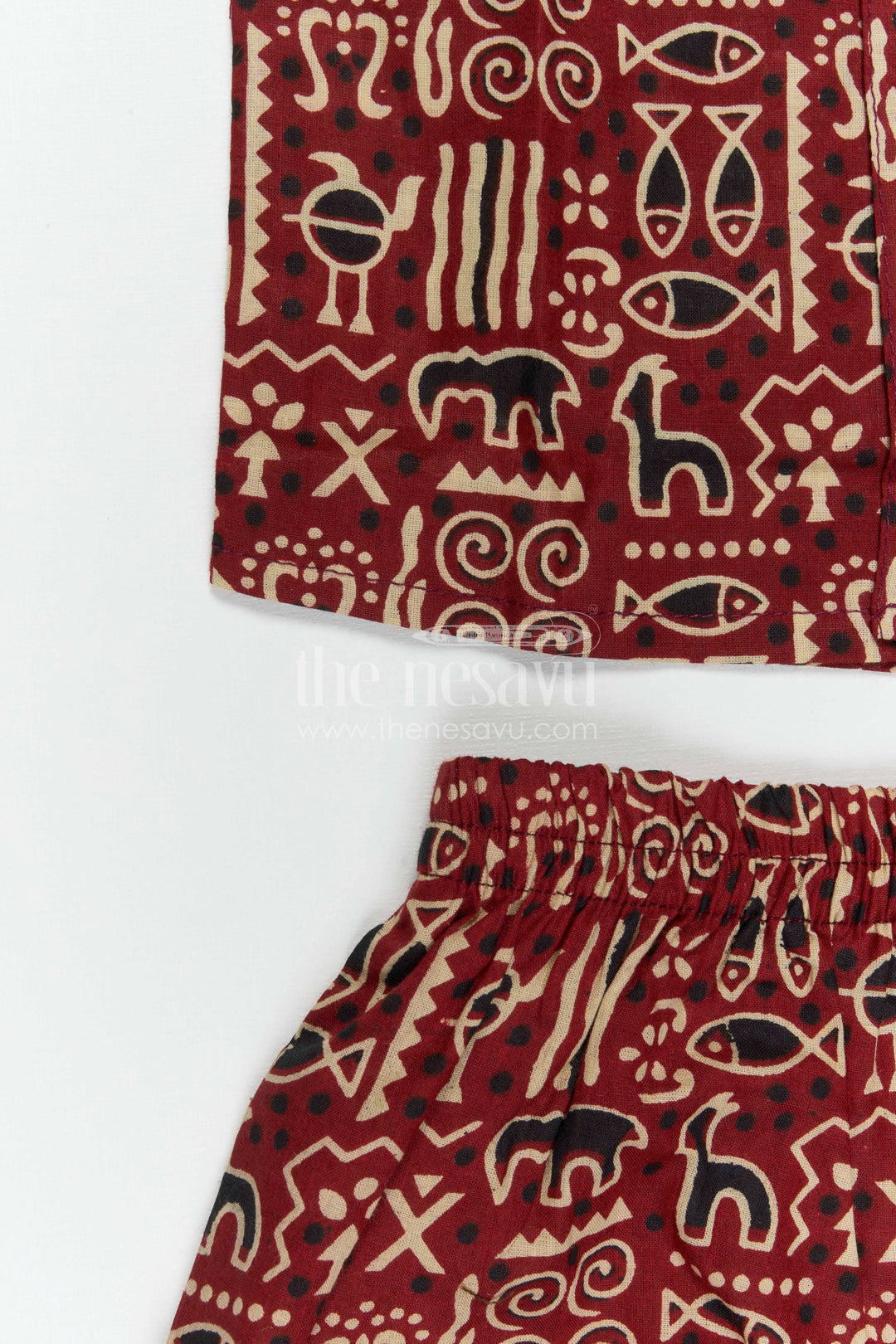 The Nesavu Boys Casual Set Boys Casual Co Ord Set for Playtime and Summer Days Nesavu Nesavu Boys Casual Cotton Co Ord Set For Playtime With Digital Print Shirt And Comfortable Shorts