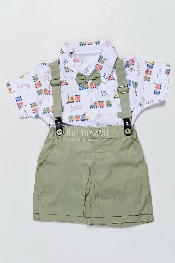 The Nesavu Boys Casual Set Boys Casual Cotton Outfit Set with Animal Print Shirt for Fun Outings Nesavu Nesavu boys cotton casual set animal print shirt  perfect playdates outdoor fun