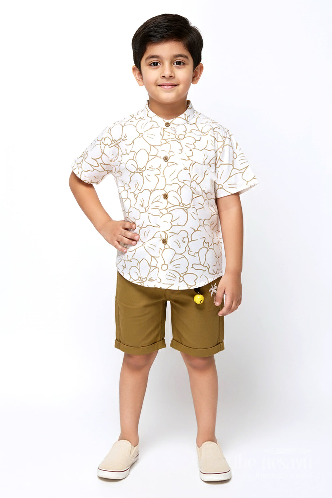 The Nesavu Boys Casual Set Boys Casual Cotton Set for School and Daily Wear Nesavu 16 (1Y) / Brown BCS335A-16 Nesavu boys casual cotton set digital print school everyday wear