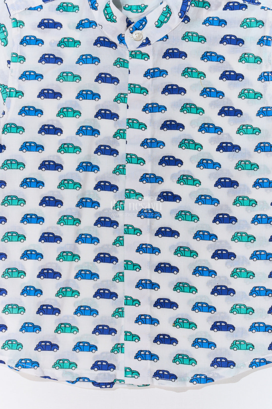 The Nesavu Boys Cotton Shirt Boys Casual Cotton Shirts in Soft Cotton Block Print with Fun Car Motif Nesavu Boys Casual Cotton Shirt Soft Cotton Block Print Car Motif | The Nesavu