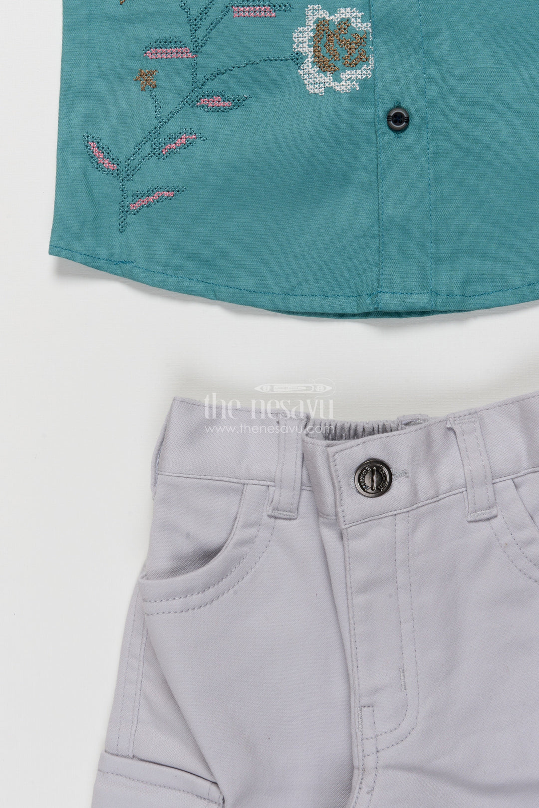 The Nesavu Boys Casual Set Boys Casual Kurta Set for Family Outings and Festive Gatherings Nesavu Nesavu boys casual kurta set thread embroidery festive family occasions