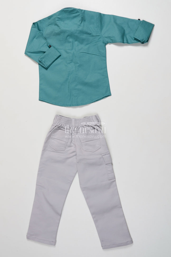 The Nesavu Boys Casual Set Boys Casual Kurta Set for Family Outings and Festive Gatherings Nesavu Nesavu boys casual kurta set thread embroidery festive family occasions