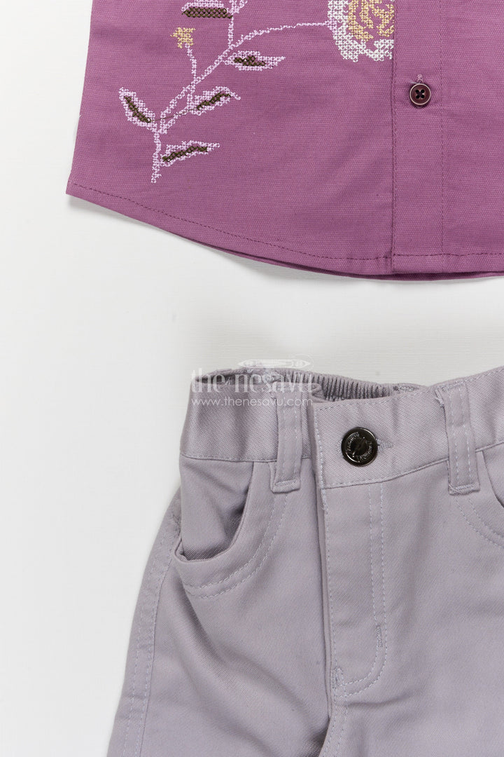 The Nesavu Boys Casual Set Boys Casual Kurta Set for Traditional Events and Outings Nesavu Nesavu boys casual ethnic kurta set thread embroidery school festive use