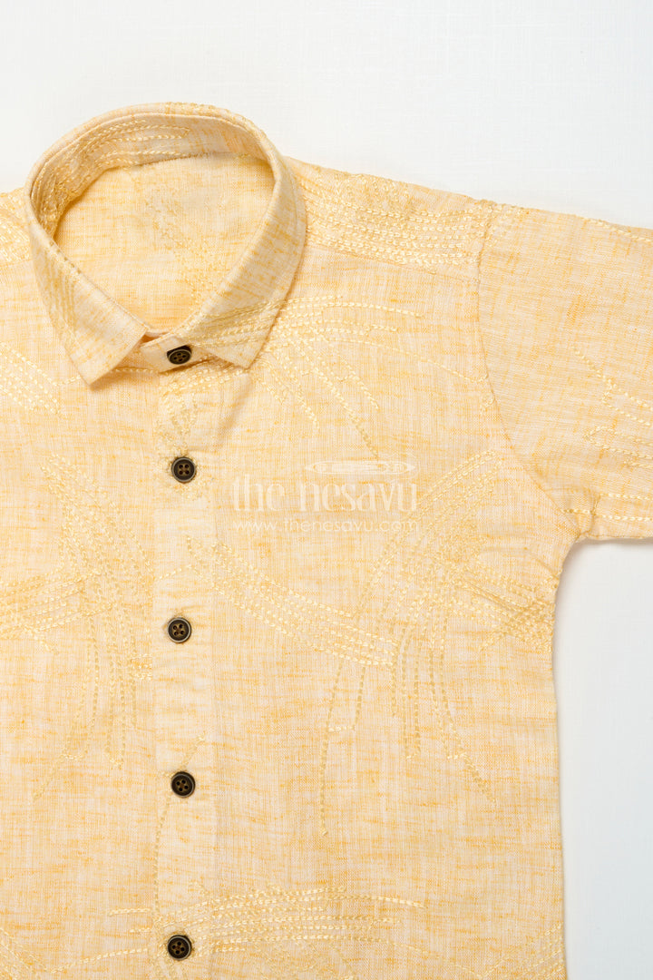 The Nesavu Boys Casual Set Boys Casual Outfit for Festive Functions and School Ethnic Day Nesavu Nesavu boys embroidered casual set cotton school ethnic day festive occasions