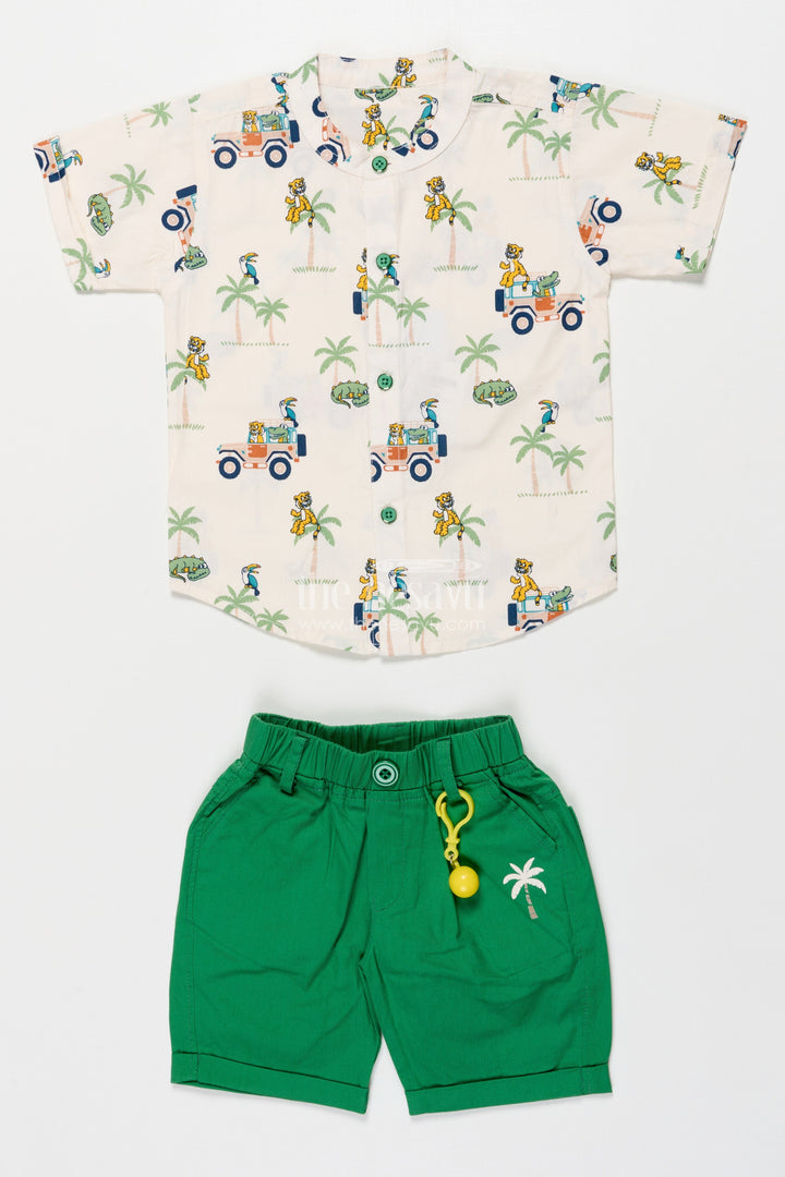 The Nesavu Boys Casual Set Boys Casual Set for Playtime and Family Outings Nesavu Nesavu boys casual set cotton digital print playtime family outings