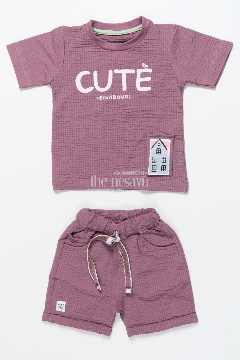 The Nesavu Boys Casual Set Boys Casual Set with Crossbody Bag for Playdates and Travel Days Nesavu Nesavu boys casual set shorts sling bag playdates summer travel days