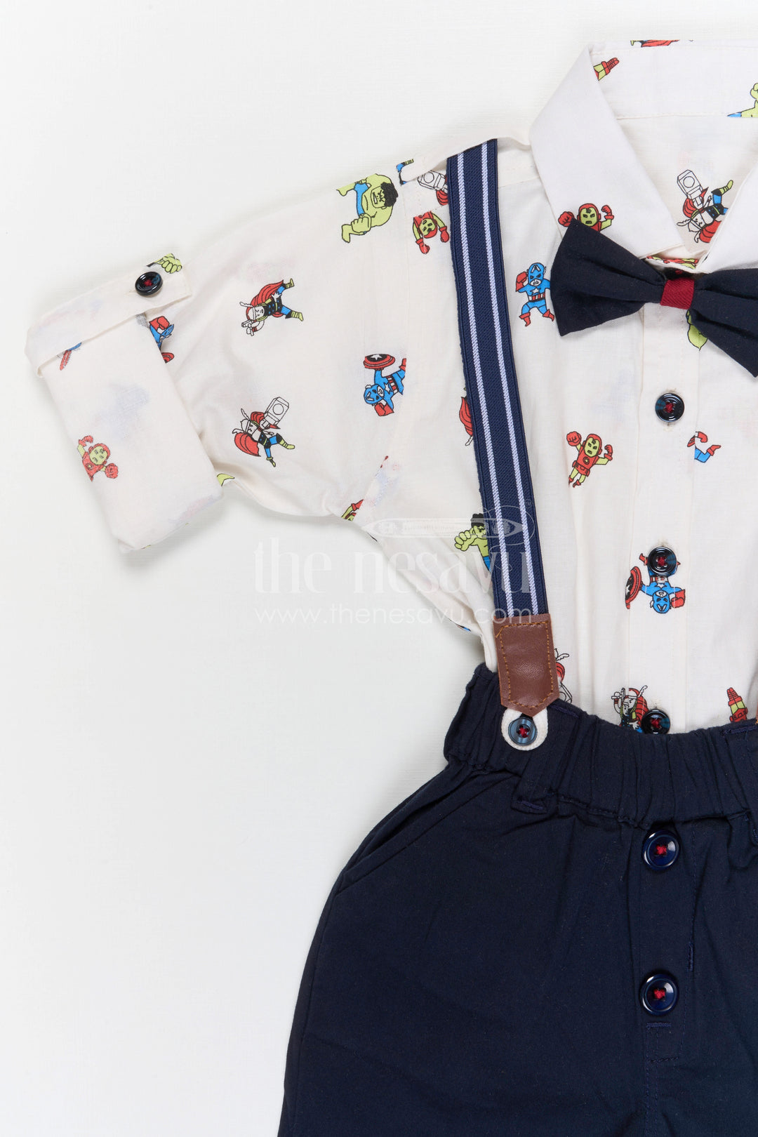 The Nesavu Boys Casual Set Boys Casual Shirt and Pant Set for Outings and Playdates Nesavu Nesavu boys cotton cartoon print shirt and pant set for outings playdates and casual everyday wear