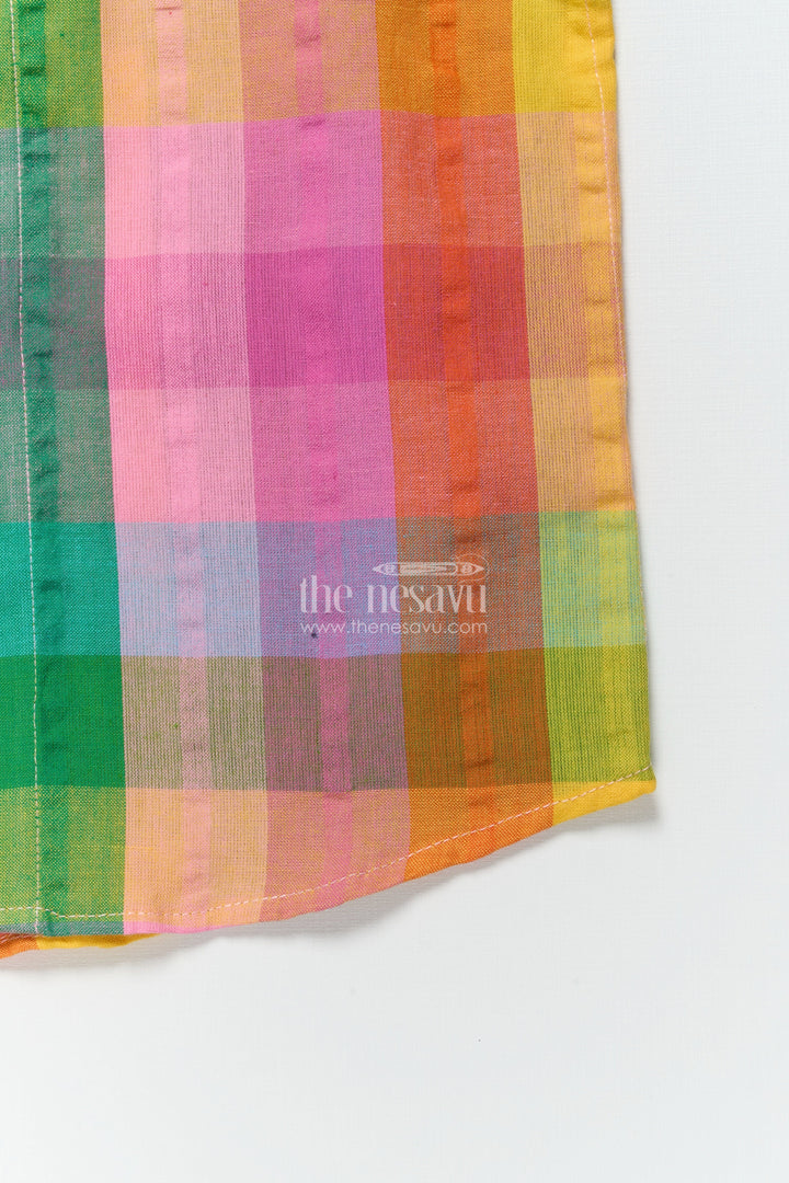 The Nesavu Boys Cotton Shirt Boys Casual Shirt for Family Outings and Everyday Wear Nesavu Nesavu boys multicolour check shirt cotton birthdays casual events daily wear