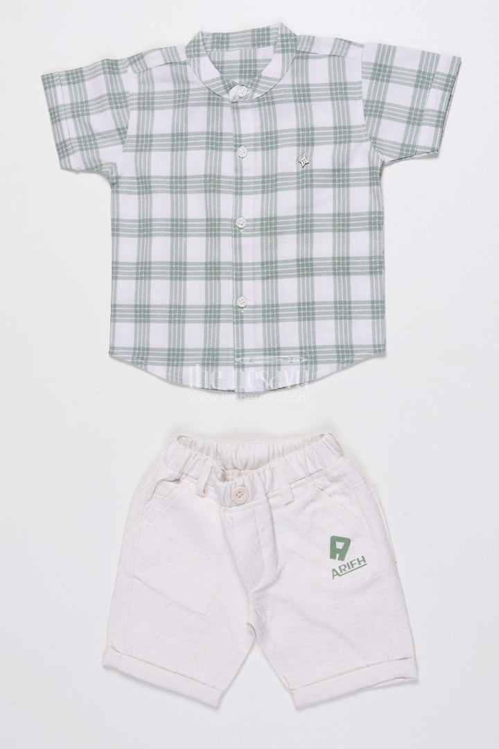 The Nesavu Boys Casual Set Boys Checked Cotton Shirt and Shorts Set for Everyday Summer Comfort Nesavu Nesavu boys checked cotton shirt shorts set summer outings daily wear