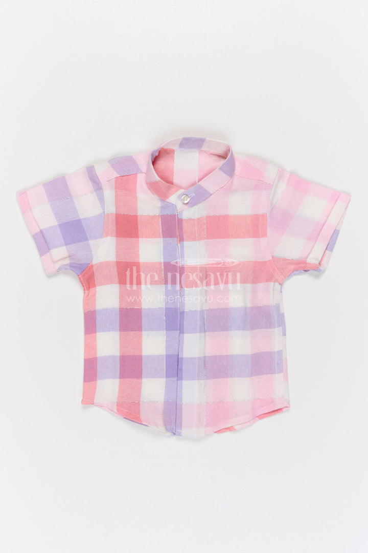 The Nesavu Boys Cotton Shirt Boys Checked Cotton Shirt for Family Outings and Casual Wear Nesavu Nesavu Boys Checked Cotton Shirt For Casual Outings And Everyday Comfort