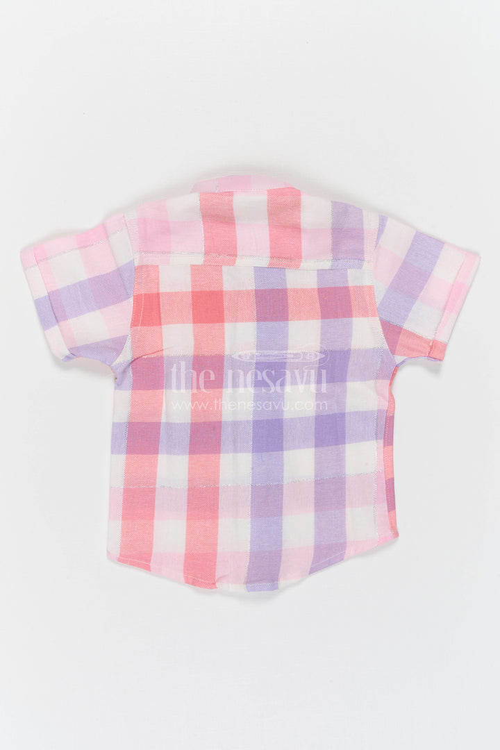 The Nesavu Boys Cotton Shirt Boys Checked Cotton Shirt for Family Outings and Casual Wear Nesavu Nesavu Boys Checked Cotton Shirt For Casual Outings And Everyday Comfort