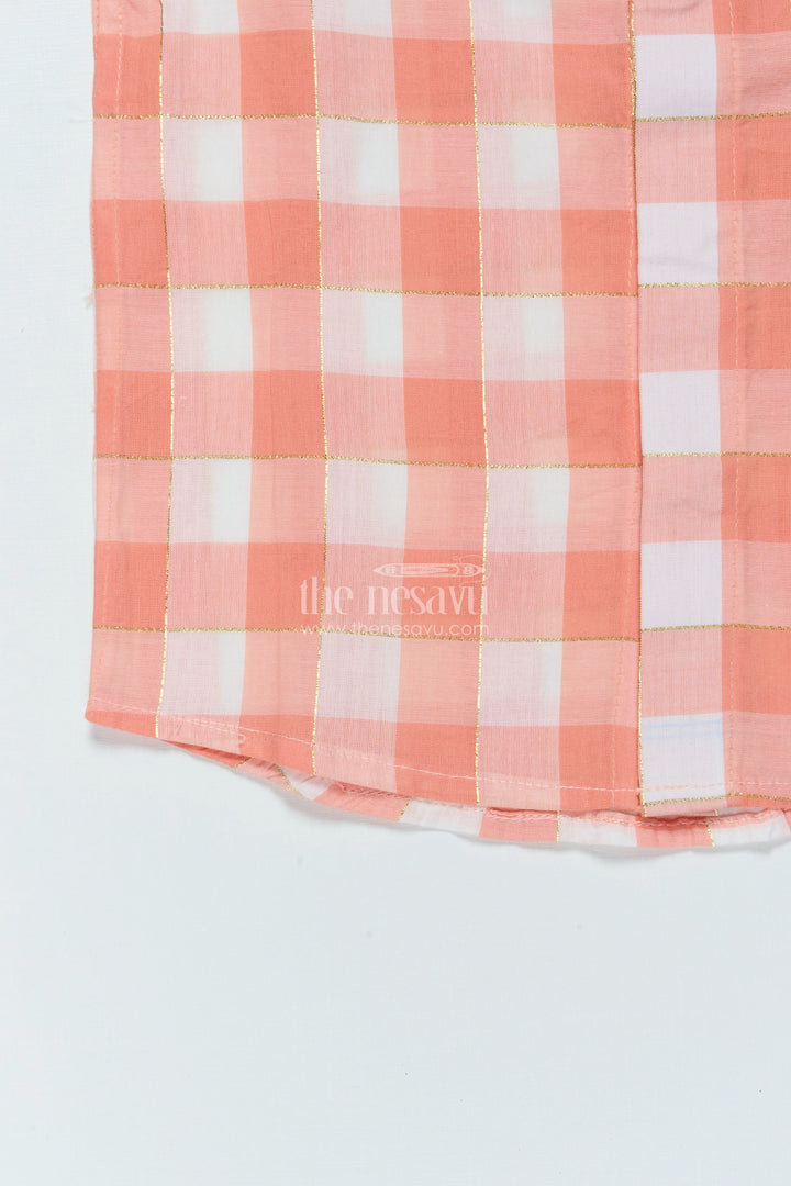 The Nesavu Boys Cotton Shirt Boys Checked Cotton Shirt for Summer Outings and School Wear Nesavu Nesavu boys cotton checked shirt school casual summer dressing