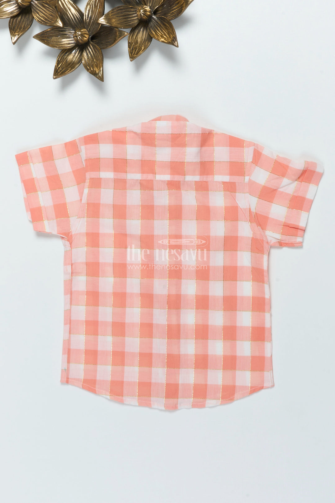 The Nesavu Boys Cotton Shirt Boys Checked Cotton Shirt for Summer Outings and School Wear Nesavu Nesavu boys cotton checked shirt school casual summer dressing